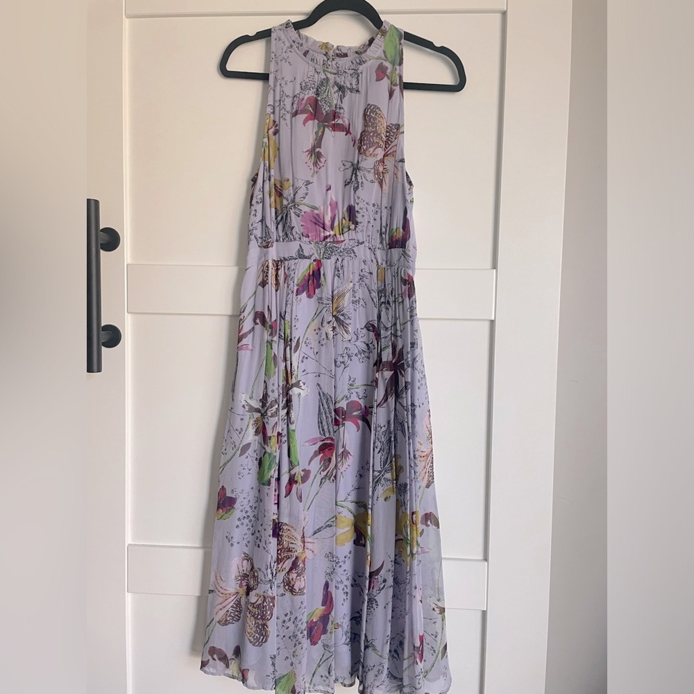 Highneck Floral Midi Anthropology Wedding Guest Dress